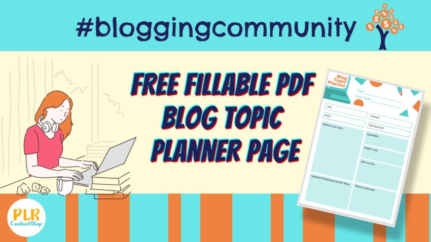 free fillable pdf for planning your blog content